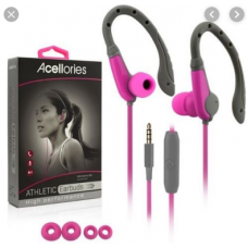 ATHLETIC EARBUDS W/ MIC PINK