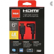 RCA 6FT HDMI CABLE W/ SINGLE 90 DEGREE
