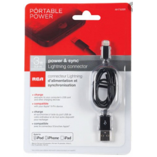  RCA LIGHTNING TO USB CABLE 3FT