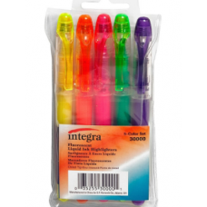 INTEGRA PEN HIGHLIGHTERS 5/PK
