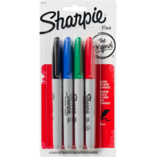 SHARPIE FINE PERMANENT MARKERS 4/PK