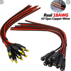 MAKERFIRE 10 MALE 10 FEMALE RED BLACK DC POWER ADAPTER CCTV DVR CAMERA